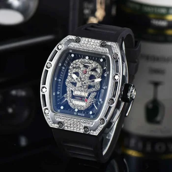 НОВИ Луксозни маркови часовници за Мъже с диаманти За почивка, дамски Часовници е от Неръждаема стомана, Силикон, Кварцов часовник rm Relogio, на Фабричните продажба