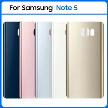 Новост За Samsung Galaxy Note 5 N920 N920F Задната част на кутията на батерията Note5 Задната Врата 3D Стъклен Панел на Корпуса Калъф С Подмяна на Обектива на Камерата