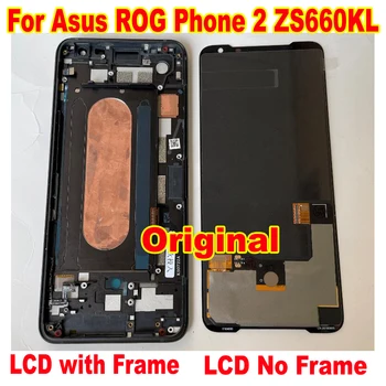 Оригинален Supor Amoled За Asus ROG Phone 2 ROG2 Phone ⅱ ZS660KL I001DE LCD Дисплей е Сензорен цифров преобразувател В Събирането Frame Сензор