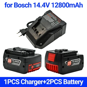 Оригинална Батерия BAT614G 14,4 V 12800 mAh Литиево-йонна батерия за Bosch 14,4 V BAT607G BAT614 BAT614G Зарядно Устройство