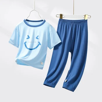 Пижамные комплекти за момчета, Пижамный костюм от Модала за момичета, Пролетно-летни Детски дрехи с къс ръкав, Пижама за Деца 6, 8, 9, 12, 14, 16 години