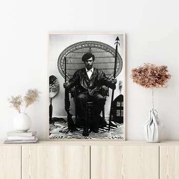 Плакат със снимка на Хюи Нютън, висококачествен печат, монтиране на изкуството, платно, живопис, Спалня, хол, Декорация на дома (без рамка)
