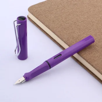 Пластмасова писалка за корекция на стойката на тялото, лилава сребро, на върха EF от неръждаема стомана, преносими студентски джоб ученически канцеларски материали