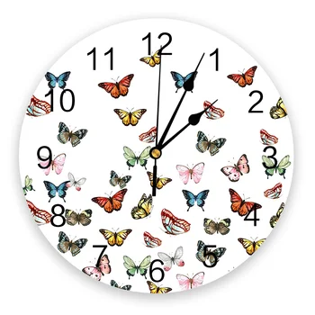 Плътни цветове стенни часовници пеперуди за спални, Големи Модерни Кухненски Кът Кръгли стенни часовници, Часовници за всекидневна, домашен декор