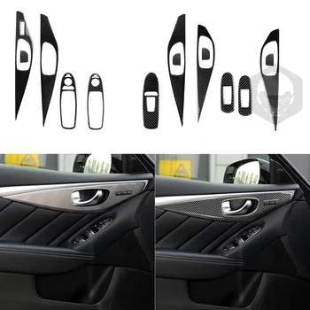 Подмяна на автомобилни стикери на вратите от въглеродни влакна за Infiniti Q50 Q60 QX50 QX60 Автомобилни аксесоари