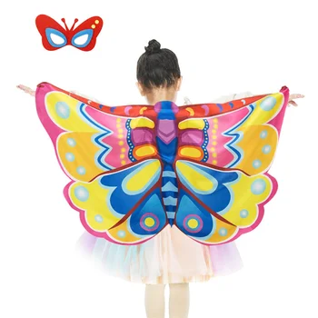 Подпори за нова детска костюм с крила на пеперуда на Хелоуин, цветни лек аксесоар за костюмированной партита с лицето дрехи