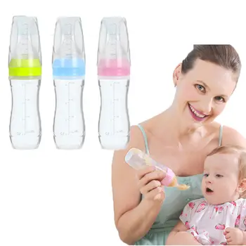 Подробна информация за детска соске-пустышке, инструмент за хранене на бебето, бутилка за мляко с лъжица, силиконовом гела, силиконовом инструмент за хранене
