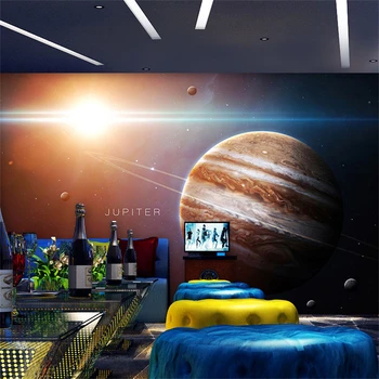 потребителски космически тапет с планетата за хол, хотел, Звездното Небе, Тапети за спалнята, студийно фоново изкуство, 3D стикери за стена
