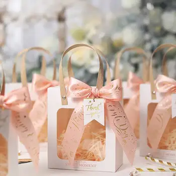 Придружаващи подарък Ръчен подарък пакет Премиум-клас на рожден ден Прозрачно червило Малка Опаковъчна хартия Сватбена кутия шоколадови бонбони