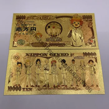 Продажби на дребно, 1 брой пластмасова карта от златно фолио The Promised Невърленд, класическа японска манга, златна банкнота колекция memory