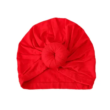 Пролет-есен памучен тканая шапка за новородено, защита от слънцето, однотонная индийски шапчица, детска превръзка на главата, аксесоари за бебета