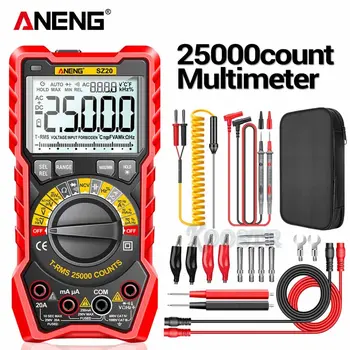 Професионален цифров мултицет ANENG SZ20 с 25000 отсчетами, електрически измерване на ac/dc тестер за напрежение за автомобил на кондензатора с омической температура