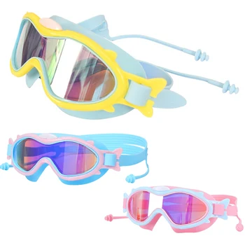 Професионални детски очила за плуване водоустойчив, фарове за мъгла, UV очила за плуване с затычкой за ушите, очила за гмуркане за децата 3-16 години