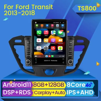 Радиото в автомобила Tesla Style Android 11 Carplay Мултимедиен Плеър Радио за Ford Tourneo Custom 1 I Transit 2012-2021 GPS Навигация