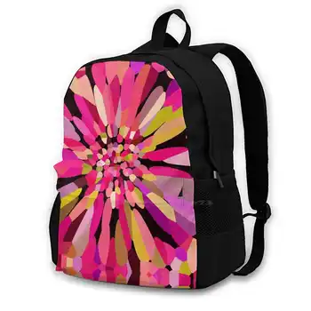 Розова Раница за лаптоп с цветни конфети, модни чанти, розово Цвете, Червено, лилаво, Оранжево, Зелено, лавандула, Вино, Черен