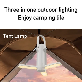 Сгъваема 3-Листа Кемпинговый Фенер Акумулаторна Лампа За Палатка На Открито Преносим Фенер LED Окачен Лампа На Открито лека нощ