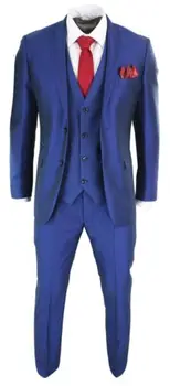 Син Оборудвана Сватбен мъжки костюм по Поръчка, Смокинг за Бала на Младоженеца, Мъжки костюми Terno Masculino, комплект от 3 теми (Яке + Панталон + Елек)