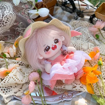 Скъпа памучен кукла, малка памучни дрехи за голи кукли 20 см, комплект Дрехи Konaise, лятна скъпа мультяшная анимационна кукла, подарък за рожден Ден