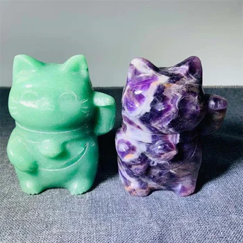 Сладки и богати на орнаменти във вид на котки от висококачествен полиран кристал за подаръци и аксесоари за дома LH