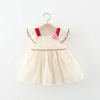 Сладко Облекло за момичета, детски рокля на принцеса, лятна рокля без ръкави с рюшами, сарафан с цветен модел за бебета, рокли Vestidos ADK2487