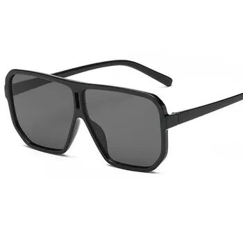 Слънчеви очила луксозен марка, женски мъжки слънчеви очила, реколта големи черни слънчеви очила, дамски квадратни очила с плосък покрив, lentes de Sol
