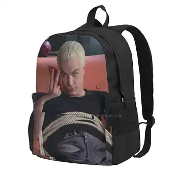 Спайк Знак на света Бъфи Вампир Училищна чанта за съхранение Ученическа раница Спайк Бъфи Вампир 90-те тв шоу 2000-ТА Y2K Реколта