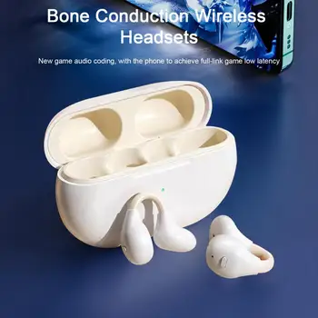 Спортни слушалки Bluetooth-скоба за ушите, безжични стерео слушалки съраунд звук с микрофон, безжични слушалки с костна проводимост