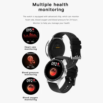 Спортни смарт часовник с екран 1,32 инча, модни умни часовници, монитор на сърдечната честота, съвместими с Bluetooth слушалки