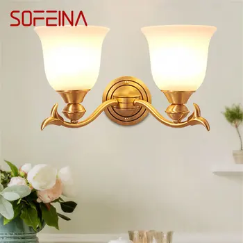 Стенен лампа SOFEINA Nordic Interior от месинг, led лампа златисто-меден цвят, Креативен дизайн, стенни лампи за дома, хол, спалня