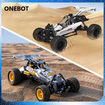 Строителни блокове ONEBOT, робот, състезателна кола в пустинята, радиоуправляемая версия с впръскване на горивото, забавни играчки 