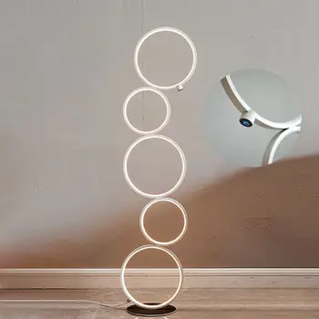 Съвременно пръстен със сензорен превключвател на led лампи Художественото оформление на интериора в Дома под лампа за спалня на Застояла лампа за осветление на хола