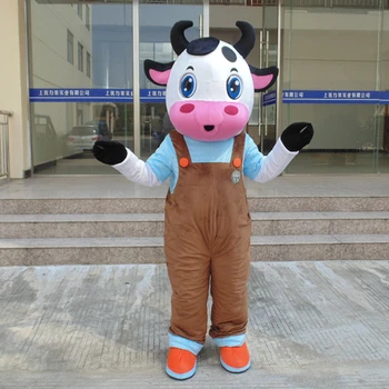 Талисман Костюм на крава, размер за възрастни, високо качество, мультяшные костюми крави, маскарадное облечи за Хелоуин