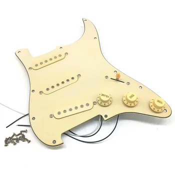 Тампон за електрически китари Звукосниматели Заредени Предварително свързана скреч табела в събирането на SSS жълт