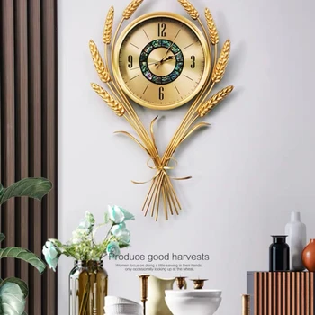 Творчески стенни часовници от чиста Мед, лампа, Луксозна всекидневна, Модерно украса за дома, Нов китайски ресторант, кварцов часовник