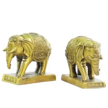 Тежка порцеланова бронзова статуя на фън шуй, благоприятен слон-heffalump, няколко скулптури