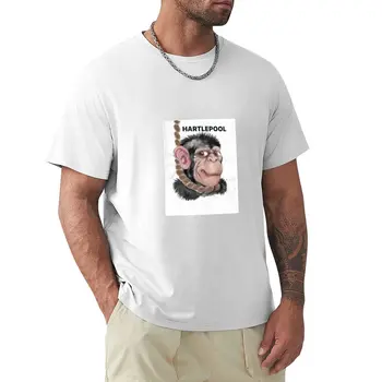 Тениска с маймуна Хартлпул, мъжка тениска с графичен дизайн, тениска с блондинка, мъжки t-shirt оверсайз