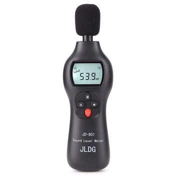 Тестер шум JD-801 30-130 db Цифров монитор ниво на звука в децибели LCD дисплей за Инструменти за измерване на шума с подсветка