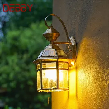 Уличен месинг, с монтиран на стената лампа, DEBBY Retro, водоустойчива IP65, стенни лампи, led Лампа за дома, верандата, двора
