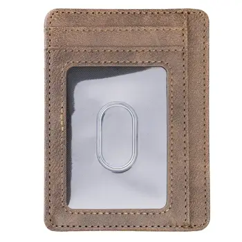 Ултратънък RFID блокиране минималистичен чантата си за визитни картички, супертонкий мъжки кожен калъф за банкови идентификационни карти, притежателите на кредитни карти