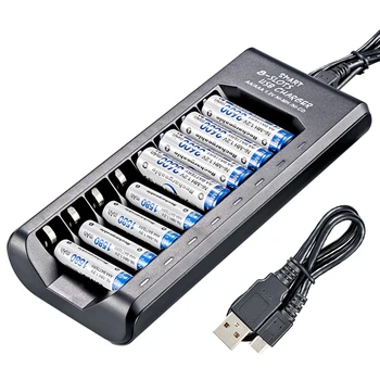 Умно USB Зарядно Устройство 4/8 Слотове AA AAA 1,2 В Ni-MH NI-CD Акумулаторни Батерии Интелигентни Зареждане с led подсветка Електрически Зарядни Устройства