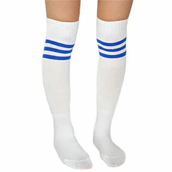 Унисекс, шарени футболни чорапи за възрастни, Мъжки футболни и бейзболни изолирана спортни дълги чорапи над коляното, дамски спортни чорапи за момичета