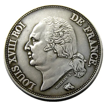 Франция 1820A 5французские копирни монети със сребърно покритие