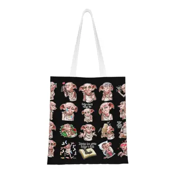 Холщовая чанта за пазаруване за Хелоуин, дамски преносима чанта за пазаруване Magic Movie, чанти за пазаруване