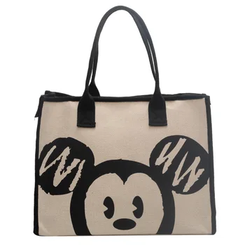 Холщовая чанта за през рамо Disney с Мики Маус, дамски новост 2023, мультяшная чанта-тоут, чанта за Мини чанта за пазаруване с голям капацитет