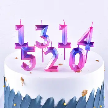 Цветни дигитални свещи, декорация на детска торта за рожден ден, Трансграничная гореща разпродажба, Украса на тортата, Свещи за рожден ден