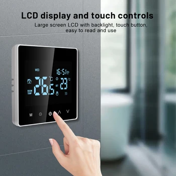 Цифров Умен Wifi термостат електрическото подово Отопление Водна/газов котел LCD Сензорен контрол на температурата за Xiaomi Google Home Алекса