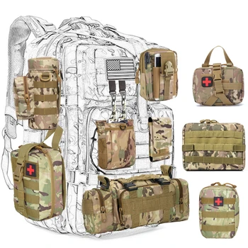Чанта Molle EDC, Ловни чанти, Армейски Раница, Уличен Тактически колан, медицински Комплект за оцеляване в Къмпинга, Чанта за работни инструменти