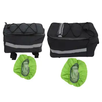 Чанта за задната част на багажник на велосипеда, водоустойчив светоотражающая чанта за задна седалка на мотора, по-голямата голям чанта за задната част на багажник на велосипеда с дождевиком