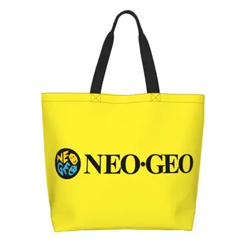 Чанта за пазаруване с логото на Neo Geo, дамски холщовая чанта през рамо, преносими чанти за пазаруване Neogeo Arcade