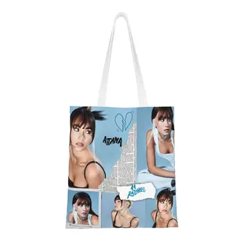 Чанта за пазаруване с плакат Aitana, изработени по поръчка холщовая чанта за пазаруване, Преносима чанта за испанската певица